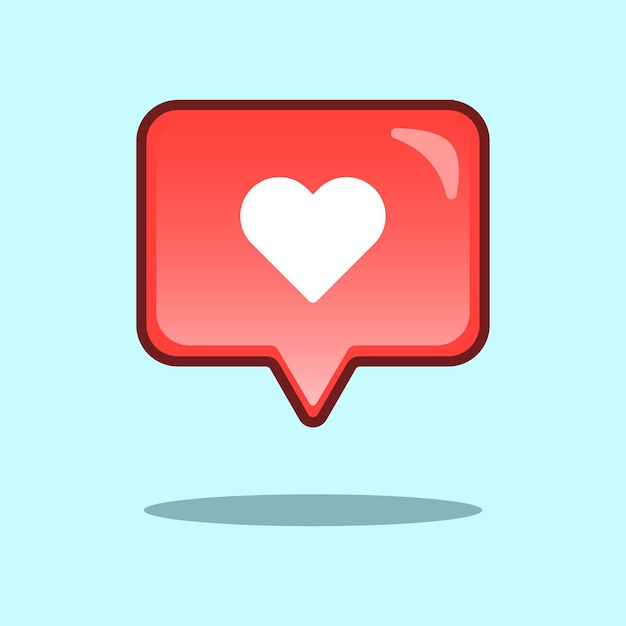 Social media love notification icon in speech bubbles