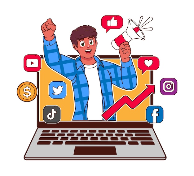 Social media marketing illustration