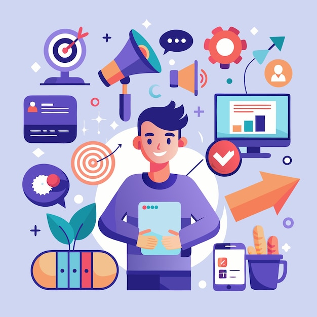 social media marketing illustration