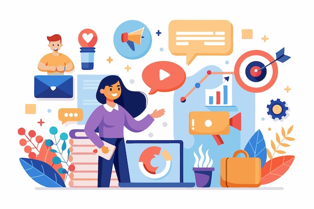 social media marketing illustration