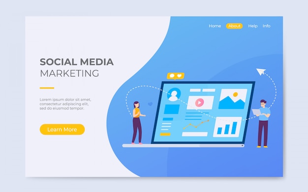 Social media marketing landing page illustration 