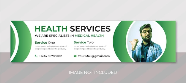 Social media medical Linkedin banner template with Youtube channel cover art design