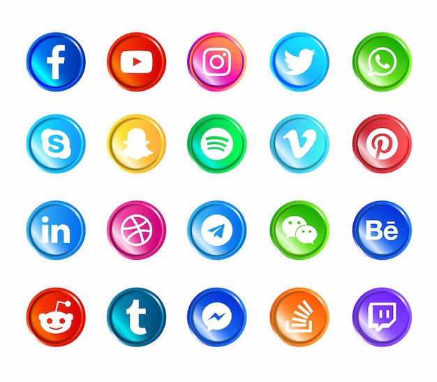 Social media modern  web icons set