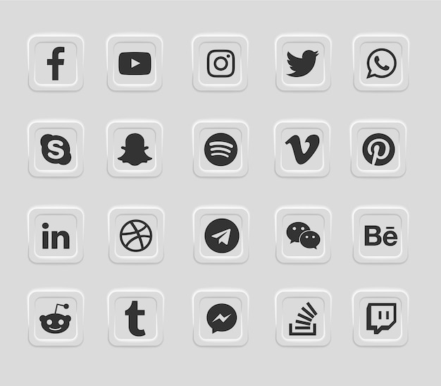 Social media modern  web icons set