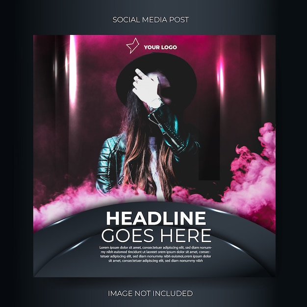 Vector social media music event post feed