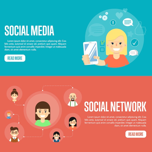 Social media network website templates