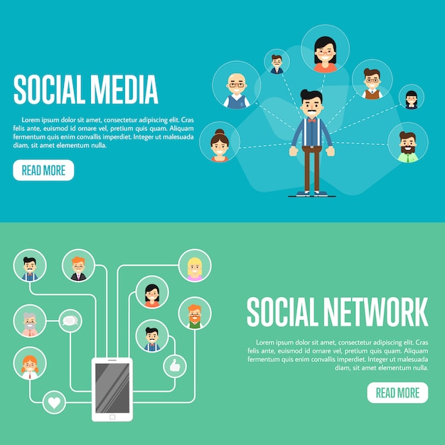 Social media network website templates