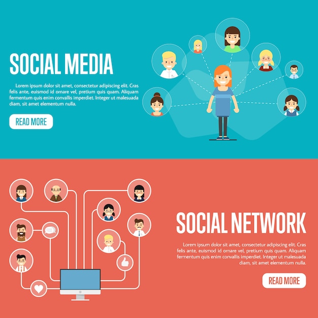 Social media network website templates