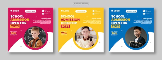 Social media pack template or Instagram post and back-to-school social media pack template