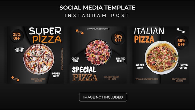 Social Media Pizza Template IG Grunge