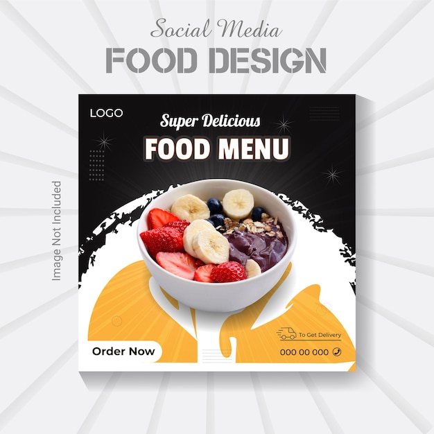 Social media post Asian food design template, modern restaurant food poster layout.