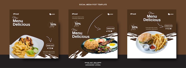 Social Media Post Banner For Restaurant Food