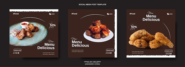 Social Media Post Banner For Restaurant Food