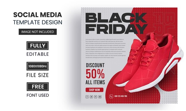 Social media post black friday design for instagram with super offers and promotions