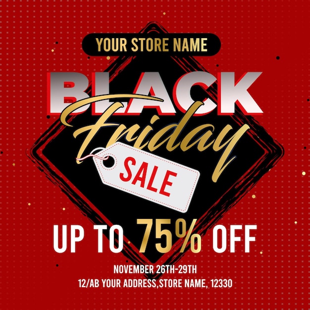 Social media post black friday template design for the marketing campaign