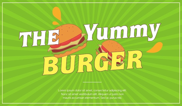 Social media post burger banner design template for burger foods and restaurant yummy burger banner