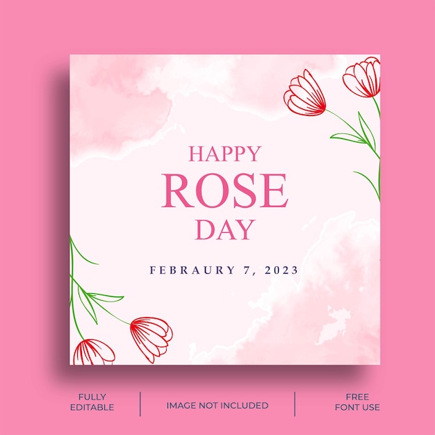 social media post celebrating rose day valentines day special 3d render