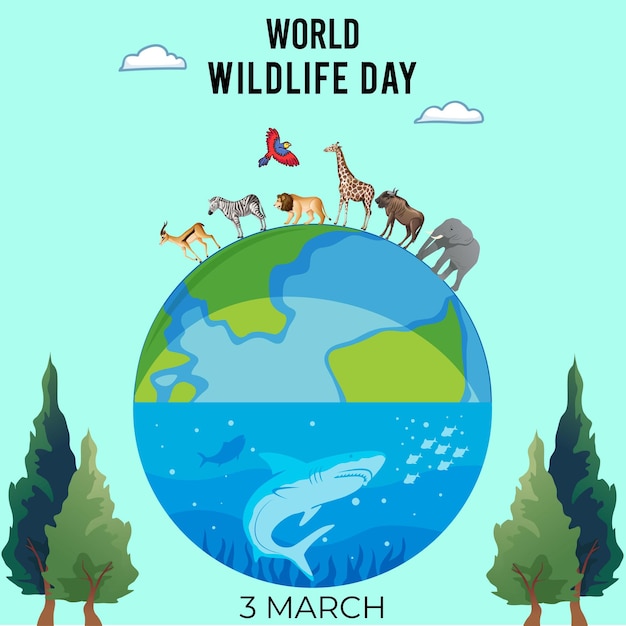 social media post for celebrating world wild life day