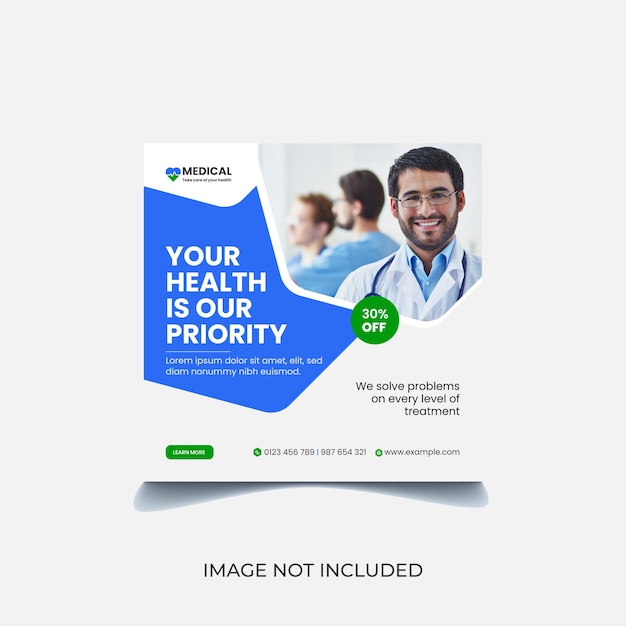 Vector social media post design for doctor and medical