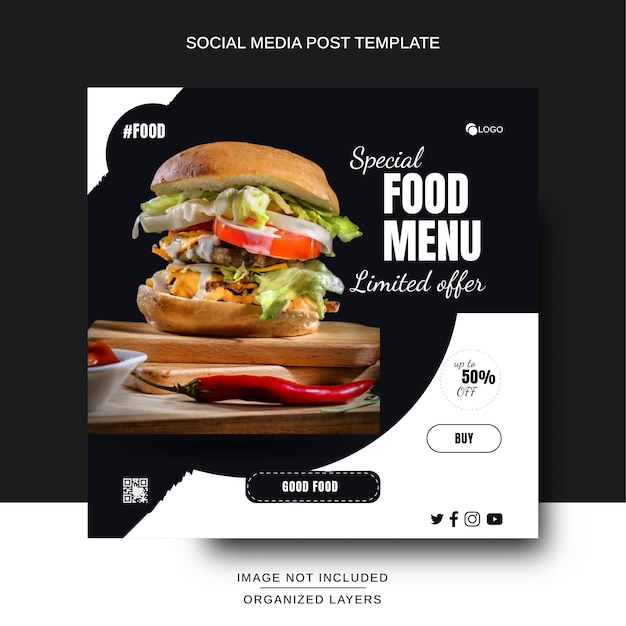 Social Media Post Design for Food Menu