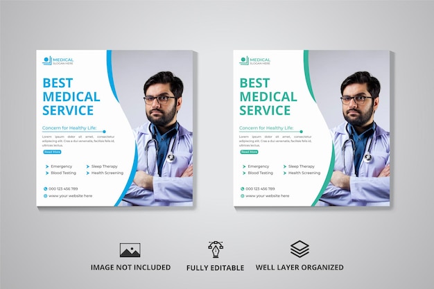 Social Media Post Design for Hospital Doctors or Healthcare