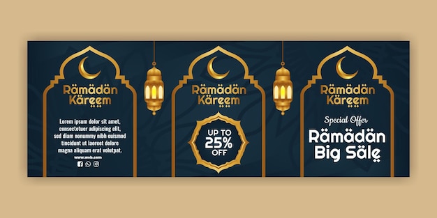 Vector social media post design set ramadan kareem modern design