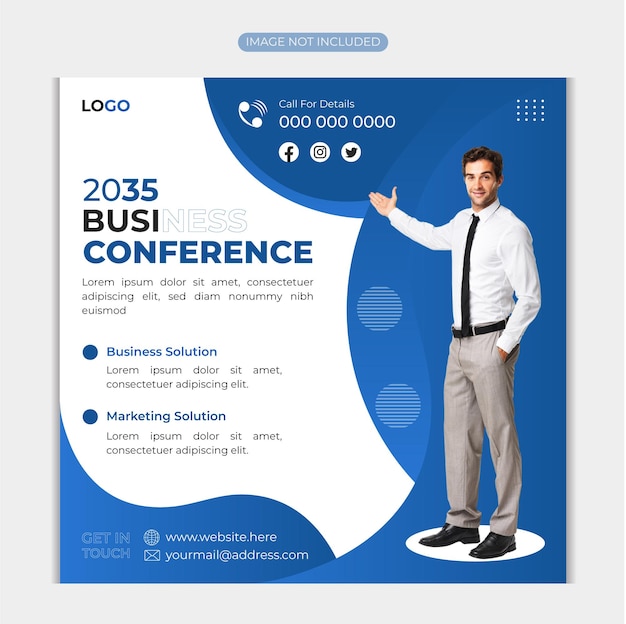 social media post design template business conference multipurpose