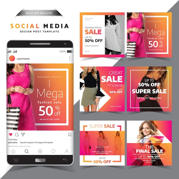 Social Media Post Design Template Fashion Sale Design