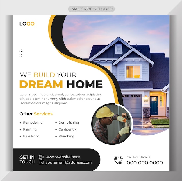 social media post design template for real estate company