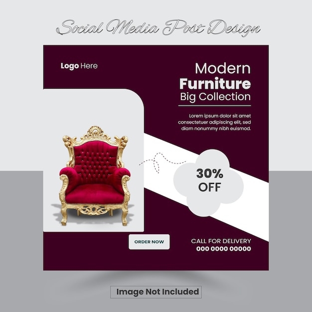 Social media post design for your furniture business Organic flat furniture sale story