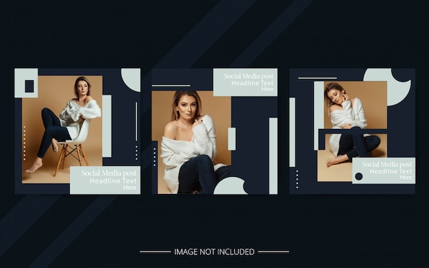 social media post or fashion bannner template set