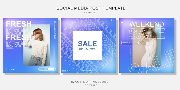 Social media post fashion template