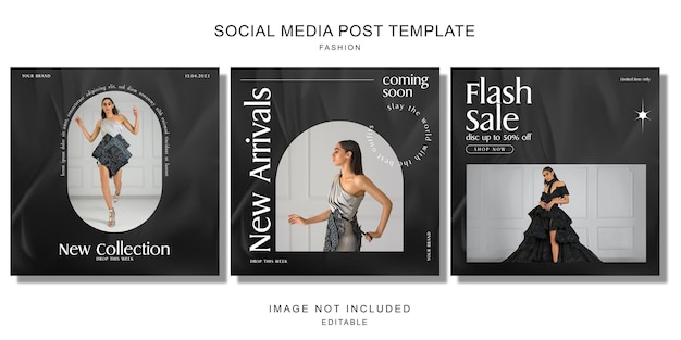 Vector social media post fashion template