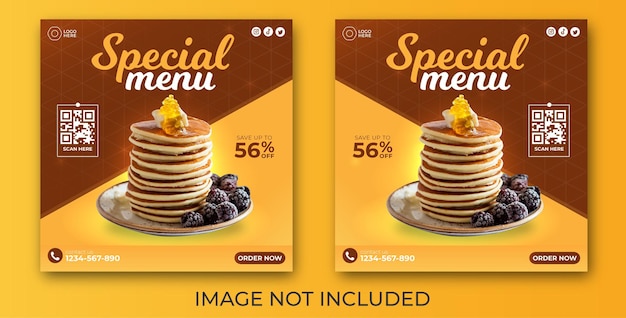 social media post food template