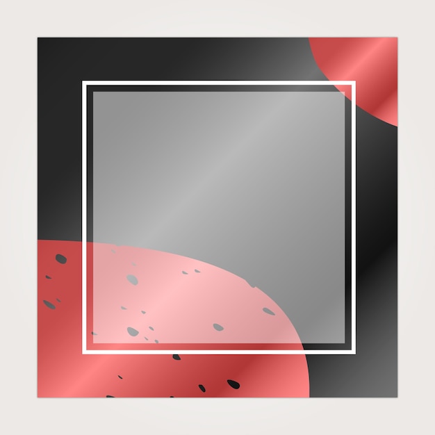 Social media post frame abstract background black and red