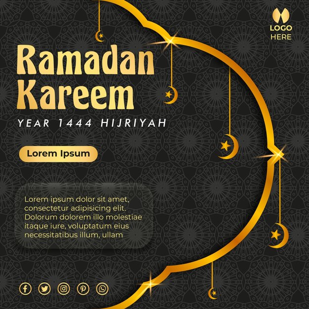 Vector social media post greeting card ramadan and muslim holidays