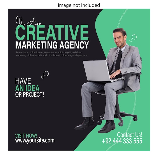 Vector social media post for marketing agency