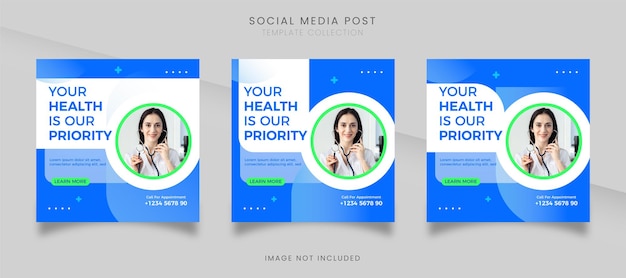 Social media post mediacal instagram template