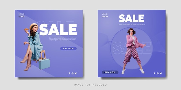 Social media Post Sale banner Free vector template