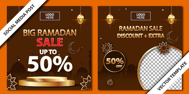 Vector social media post sale ramadan design