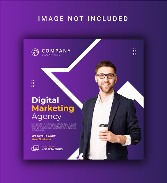 Social media post or social media template and digital marketing agency Instagram post template