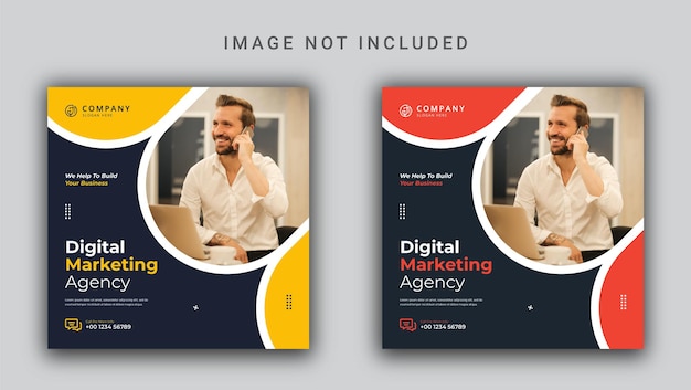 Social media post or social media template and digital marketing agency Instagram post template