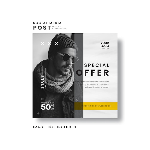 Vector social media post special offer modern minimalist style