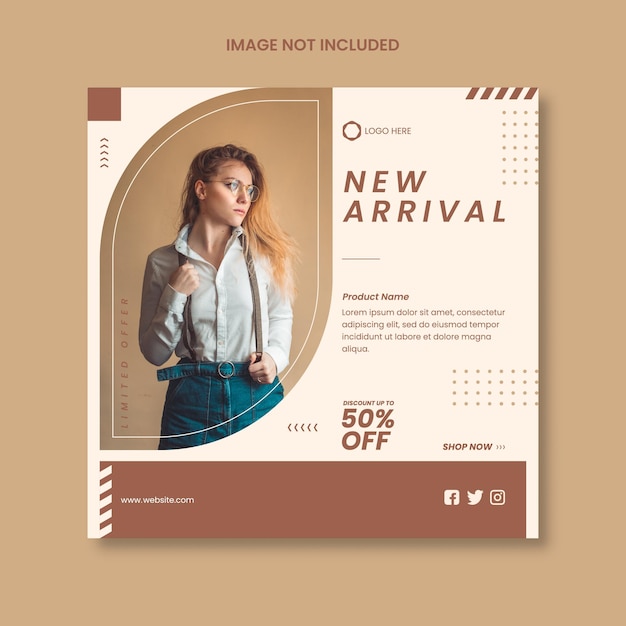 social media post square flyer template for Fashion sale