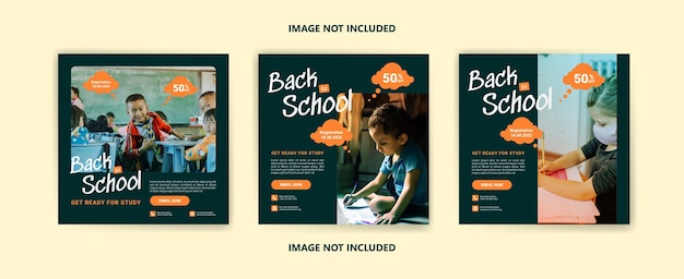 Vector social media post template for back to school and school admissions