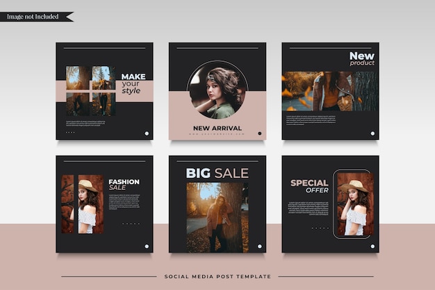 Social media post template for Black Friday sale promotion in minimalist style