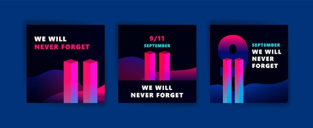 Social media post template to commemorate the September 11 attacks