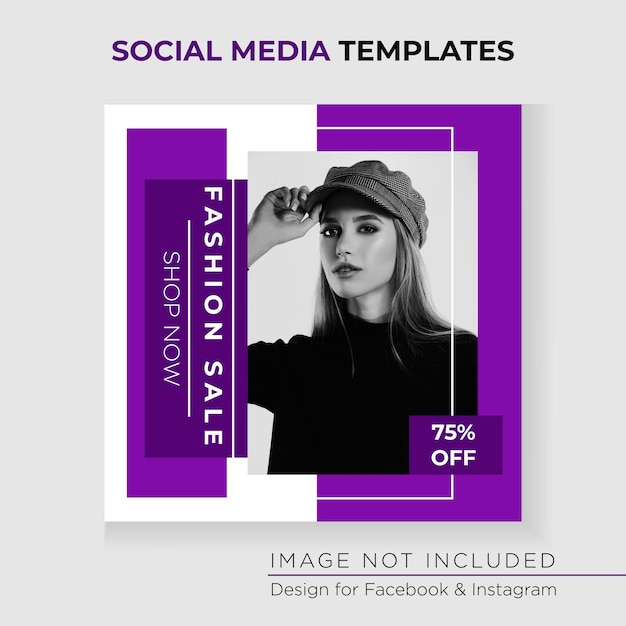 Social media post template design for fashion or special offer and sale promotion