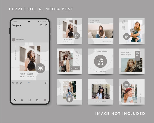 Social media post template fashion sale promotion