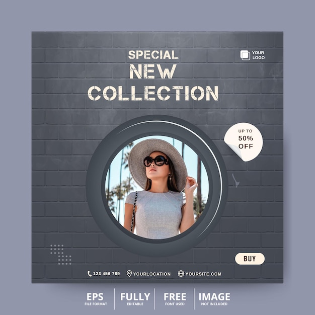 Social media post template for fashion shop